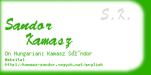 sandor kamasz business card